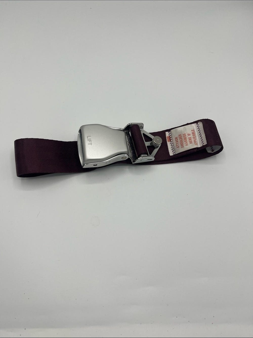 Amsafe airline seat belt extender 1078-1-021-8107 maroon/silver American Airline